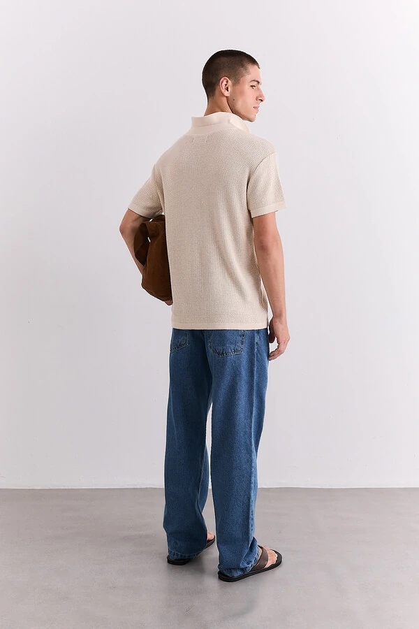 Polo Tricot Waffle Sand