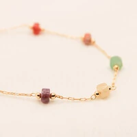 Pulseira Malabo Cristais Redondos Coloridos
