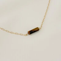 Pulseira Kailua Mini Elo Cartier com Tubo de Pedra Natural