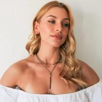 Choker Santa Clara Gravata Fio Coreano com Tubo Arredondado