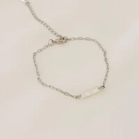 Pulseira Kailua Mini Elo Cartier com Tubo de Pedra Natural
