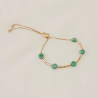 Pulseira Vernou Gravata com Círculo de Cristal de Vidro e Canutilho