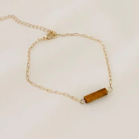 Pulseira Kailua Mini Elo Cartier com Tubo de Pedra Natural