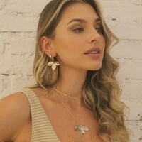 Brinco Quito Argola Gancho com Flor