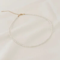 Choker Como Mini Pérola Natural Água Doce