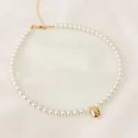 Choker Barbados Pérolas com Pingente Gota ABS