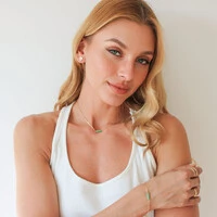 Pulseira Kailua Mini Elo Cartier com Tubo de Pedra Natural