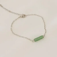Pulseira Kailua Mini Elo Cartier com Tubo de Pedra Natural