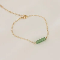 Pulseira Kailua Mini Elo Cartier com Tubo de Pedra Natural