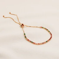 Pulseira Hamburgo Gravata Micro Zircônia Colorida