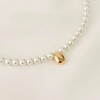 Choker Barbados Pérolas com Pingente Gota ABS