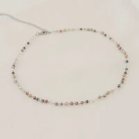 Choker Lima Silver com Cristais Coloridos