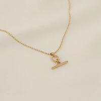 Choker Genebra Micro Elos com Pingente Formato T