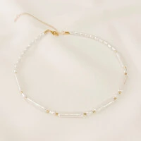 Choker Brades Pérolas de Água Doce e Biwa Sintético