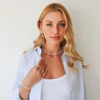 Choker Brades Pérolas de Água Doce e Biwa Sintético