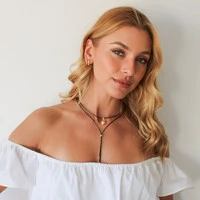 Choker Havana Gravata Fio Coreano com Coração ABS