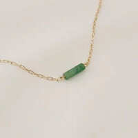 Pulseira Kailua Mini Elo Cartier com Tubo de Pedra Natural