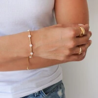 Pulseira Vernou Gravata com Círculo de Cristal de Vidro e Canutilho
