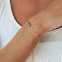 Pulseira Kailua Mini Elo Cartier com Tubo de Pedra Natural