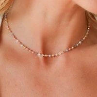 Choker Lima Silver com Cristais Coloridos