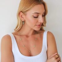 Colar Vernou Longo Veneziana com Círculo de Cristal de Vidro