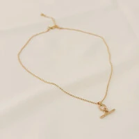 Choker Genebra Micro Elos com Pingente Formato T
