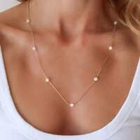 Colar Vernou Longo Veneziana com Círculo de Cristal de Vidro