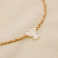 Choker Luma Cristais com Pomba Madrepérola