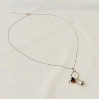 Colar Montserrat Longo Veneziana com Pingente Barroco ABS, Pedra Natural e Cristal