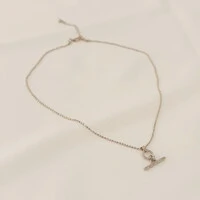 Choker Genebra Micro Elos com Pingente Formato T