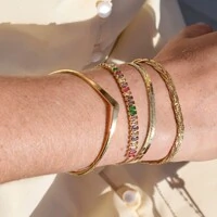 Pulseira Long Beach Gravata Baguete Deitada Colorida