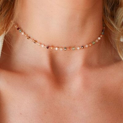 Foto Choker Lima Purple com Cristais Coloridos