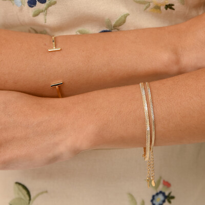 FotoPulseira Dumont Corrente Herringbone 3mm