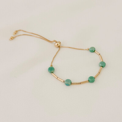 Foto Pulseira Vernou Gravata com Círculo de Cristal de Vidro e Canutilho