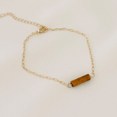 Foto Pulseira Kailua Mini Elo Cartier com Tubo de Pedra Natural