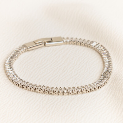 FotoPulseira Chelsea Corrente Zircônia Baguete Cristal