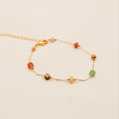 Foto Pulseira Malabo Cristais Redondos Coloridos