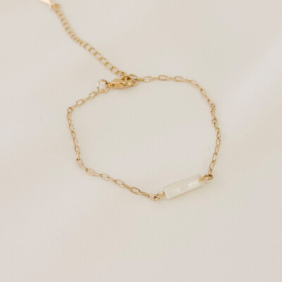 Foto Pulseira Kailua Mini Elo Cartier com Tubo de Pedra Natural