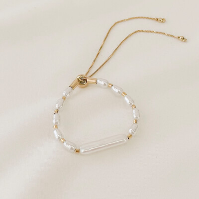 Foto Pulseira Brades Gravata Veneziana com Pérolas de Água Doce e Biwa Sintético