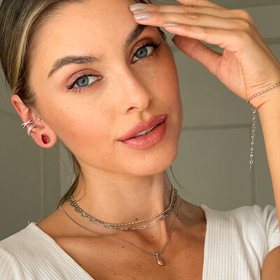 FotoColar Joaninha Cravejado em Micro Zircônias e Corrente Veneziana