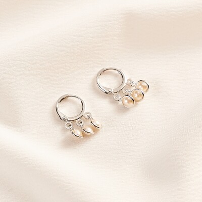 Foto Brinco Milão Argola Tripla com Pérolas