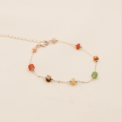 Foto Pulseira Malabo Cristais Redondos Coloridos