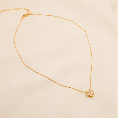 Foto Colar Adana Pingente Trevo Zircônia Passante