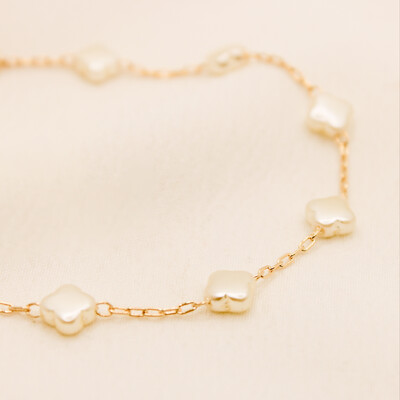 Foto Pulseira Lumi Mini Trevos Pérolas