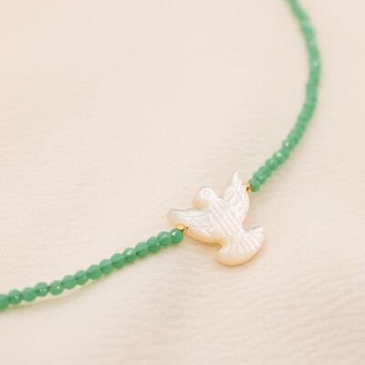 FotoChoker Luma Cristais com Pomba Madrepérola