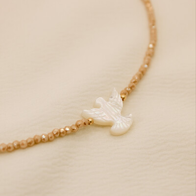 FotoChoker Luma Cristais com Pomba Madrepérola