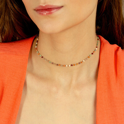 FotoChoker Lima Purple com Cristais Coloridos