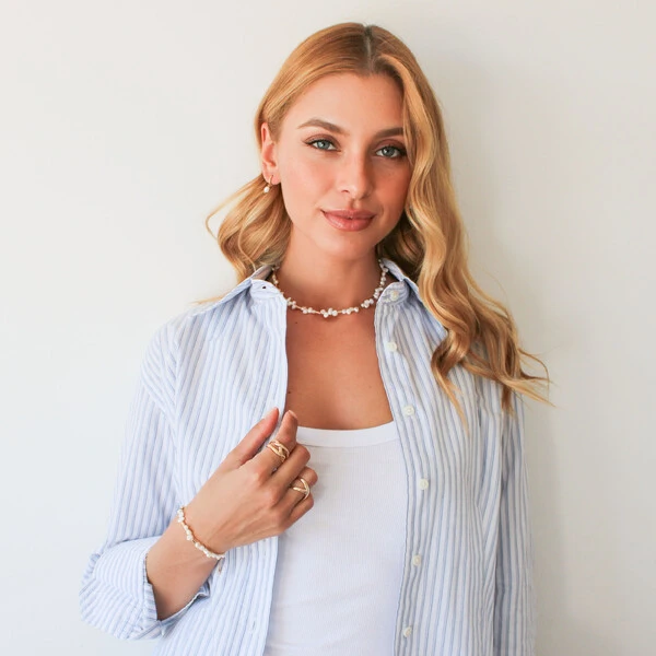 Pulseira Blakes Gravata Veneziana com Mini Pérolas Barrocas
