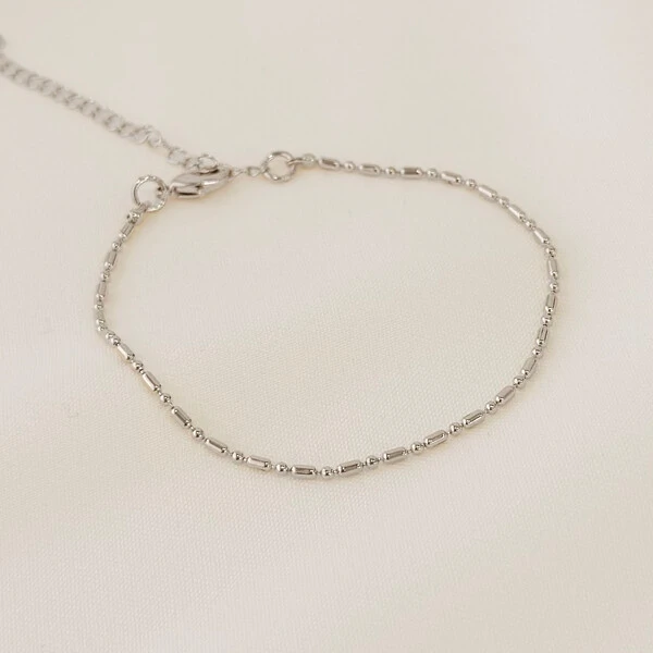 Pulseira Moa Corrente Tubo e Bolinha