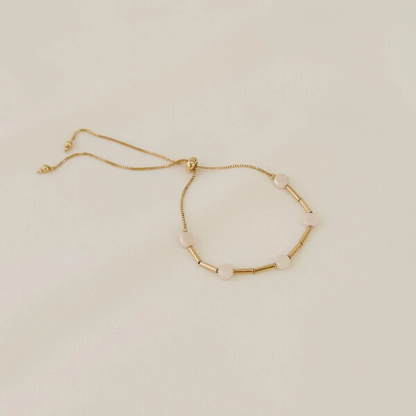 Pulseira Vernou Gravata com Círculo de Cristal de Vidro e Canutilho